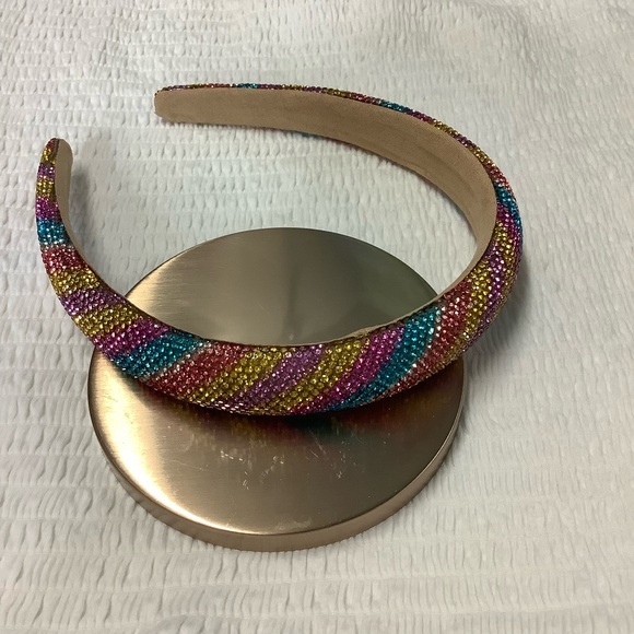 🌼 Pastel Hairband Multicolor Rhinestone Headband NWOT - Picture 3 of 5